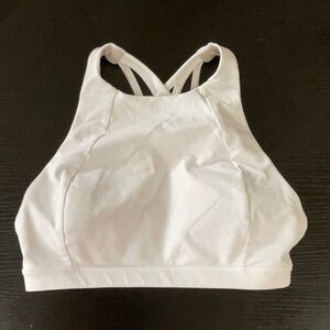 White High-Neck Sports Bra